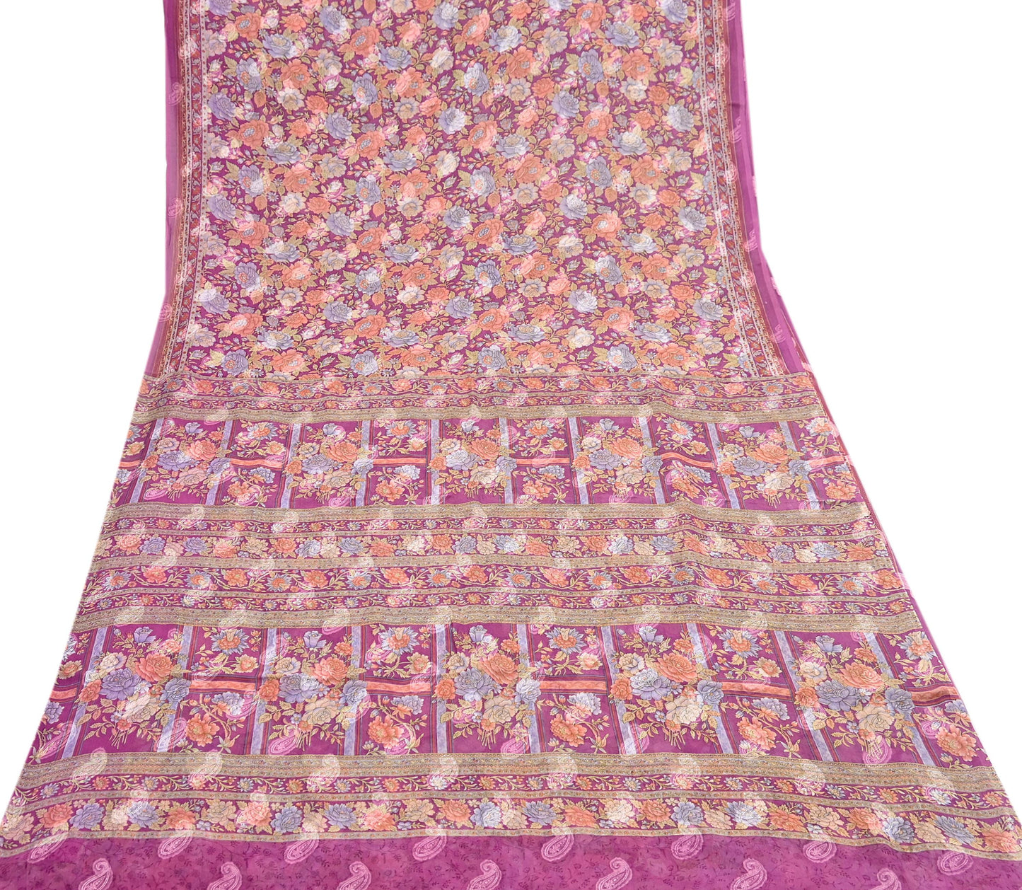 Indian Vintage Sari Pink 100% Pure Silk Printed Saree Craft Fabric 6yd Sewing Dress Making Soft Wrap Quilting Crafting Upcycle