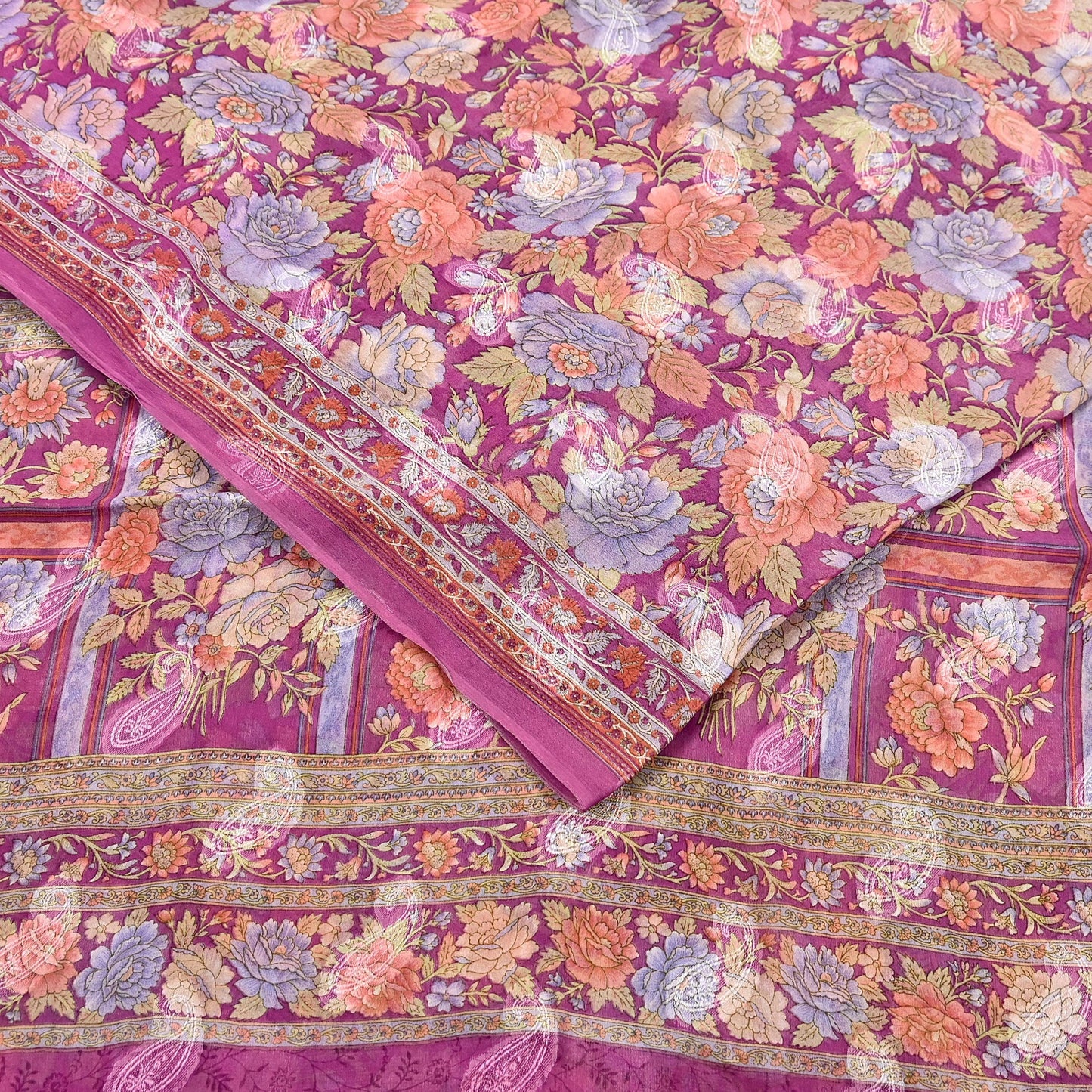 Indian Vintage Sari Pink 100% Pure Silk Printed Saree Craft Fabric 6yd Sewing Dress Making Soft Wrap Quilting Crafting Upcycle