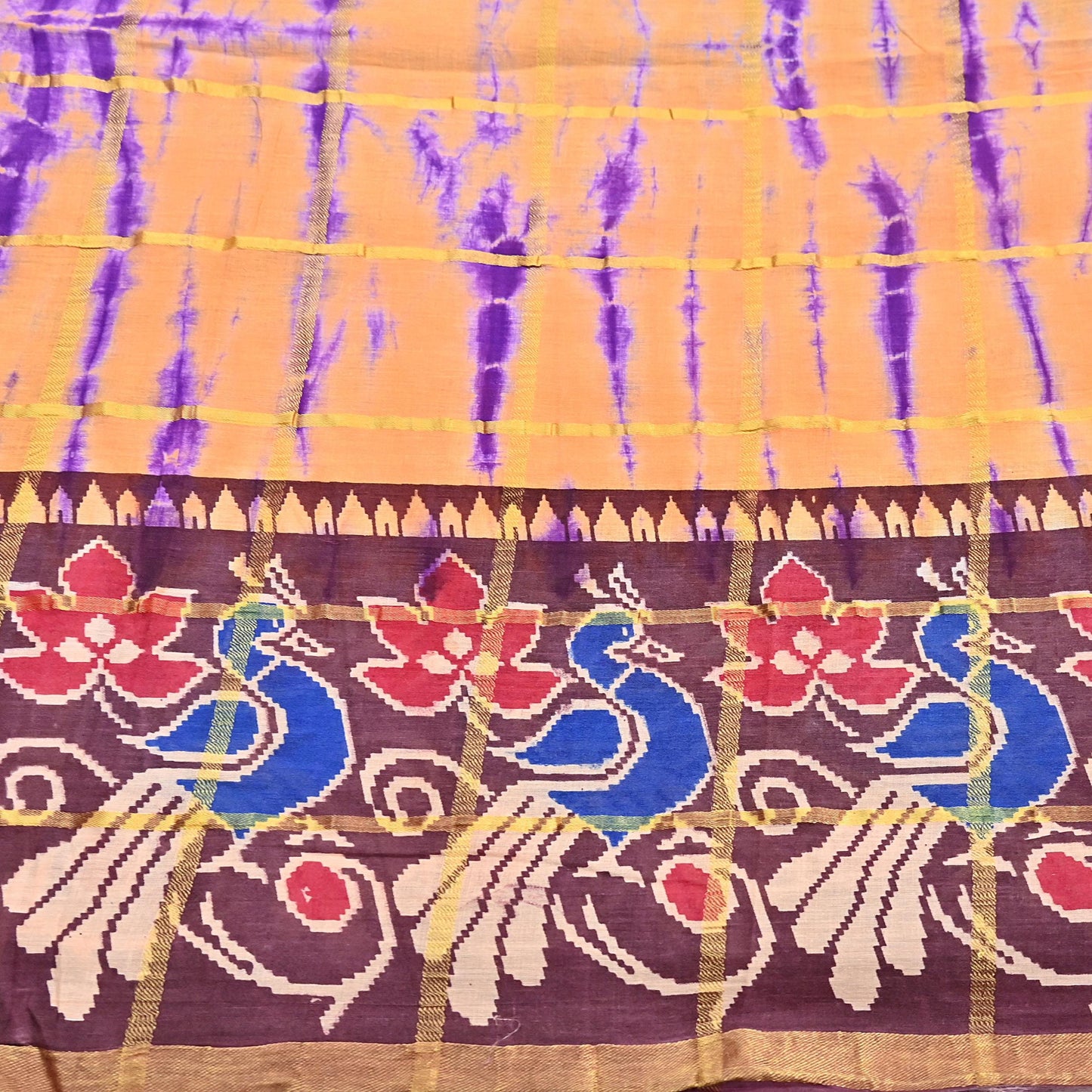 Indian Vintage Sari leheria Printed Pure Cotton Sarees Craft Fabric 5Yd Soft Sewing Sarong Wrap Boho Quilting Dress making zari border
