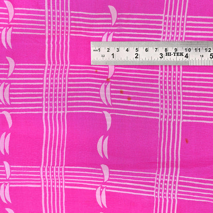 Indian Vintage Sari Ivory & Pink Pure Crepe Silk Printed Saree 5yard Sewing Floral Soft Craft Fabric Wrap Dress making Crafting Quilting