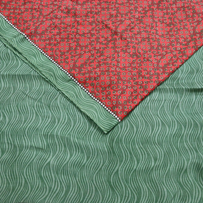 Indian Vintage Maroon & Green Saree Pure Silk Printed Indian Sari Fabric 5yd Sewing Craft Fabric DressMaking Soft