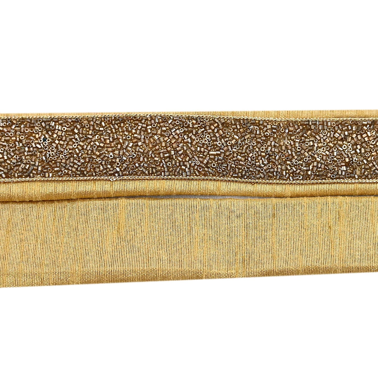 Indian New Golden Beige Border 1Yd Embroidered Lace Trim Sewing Craft Ribbon Dress Decor