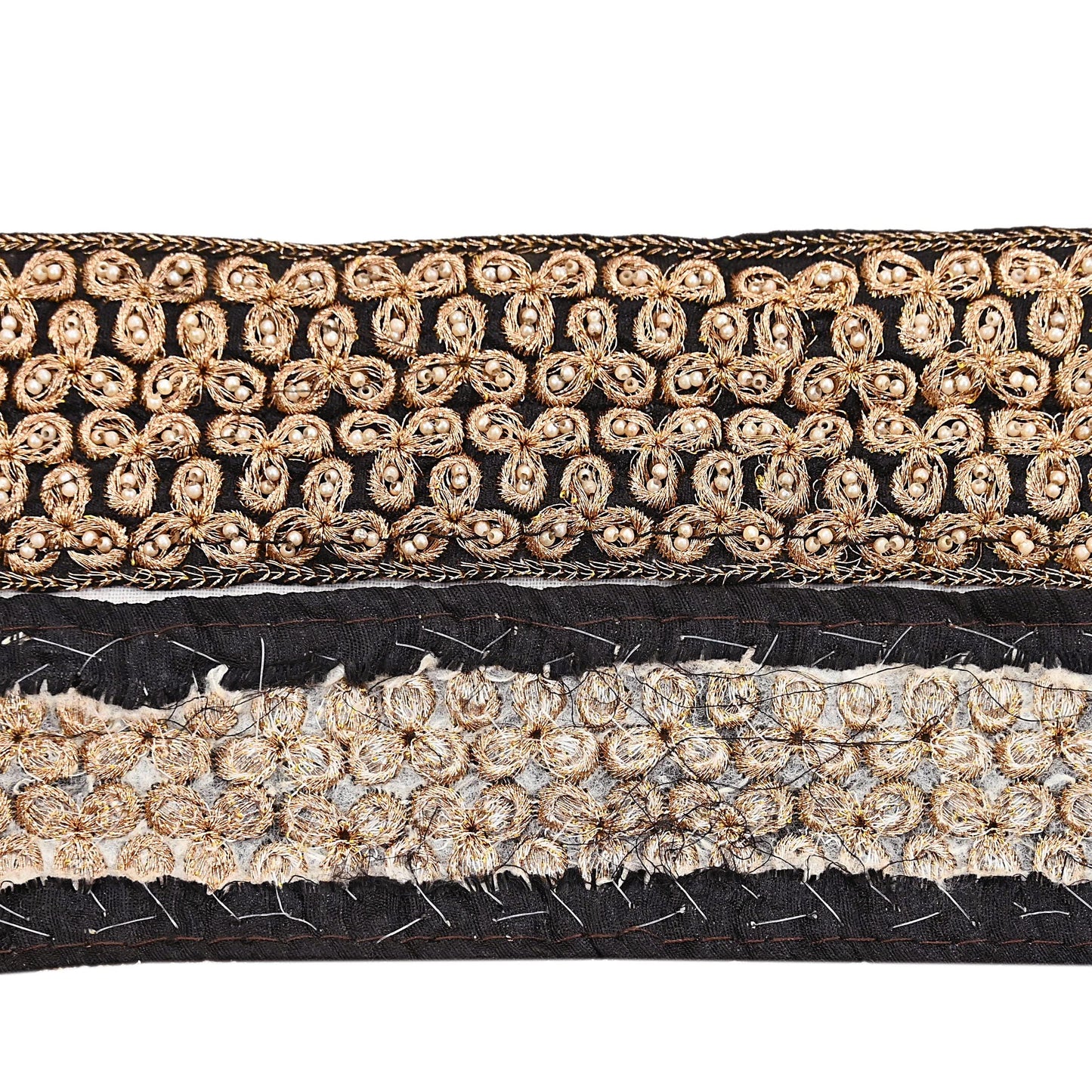 Indian New Black Border 1Yd Embroidered Lace Trim Sewing Craft Ribbon Dress Decor