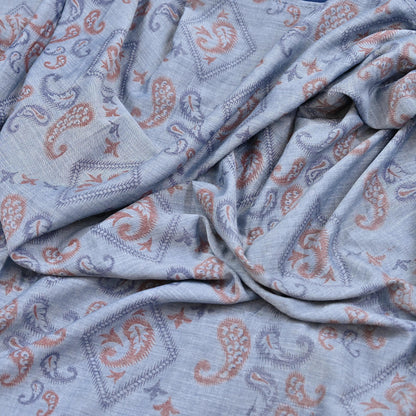 Indian Vintage Sari Blue Printed Pure Cotton Sarees Craft Fabric 5Yd Soft Sewing Sarong Wrap Boho Floral Quilting Dress making Zari border