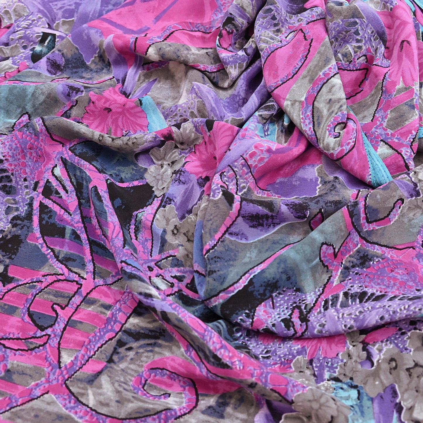 Indian Vintage Sari Multi Pure Crepe Silk Printed Saree 5yd Sewing Floral Soft Craft Fabric Wrap Dress making Upcycle For Crafting