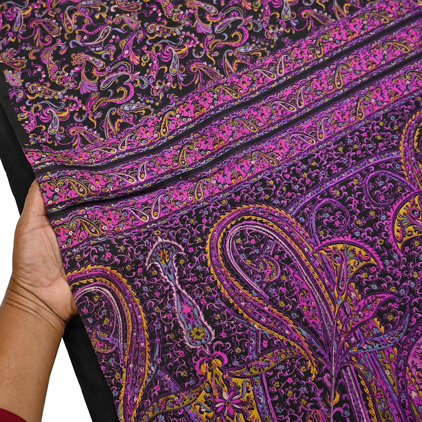 Vintage Sari Black Pure Silk Printed Saree Craft Fabric 5yard Sewing Floral Soft Dress Designing for Crafting Upcycle Quilting