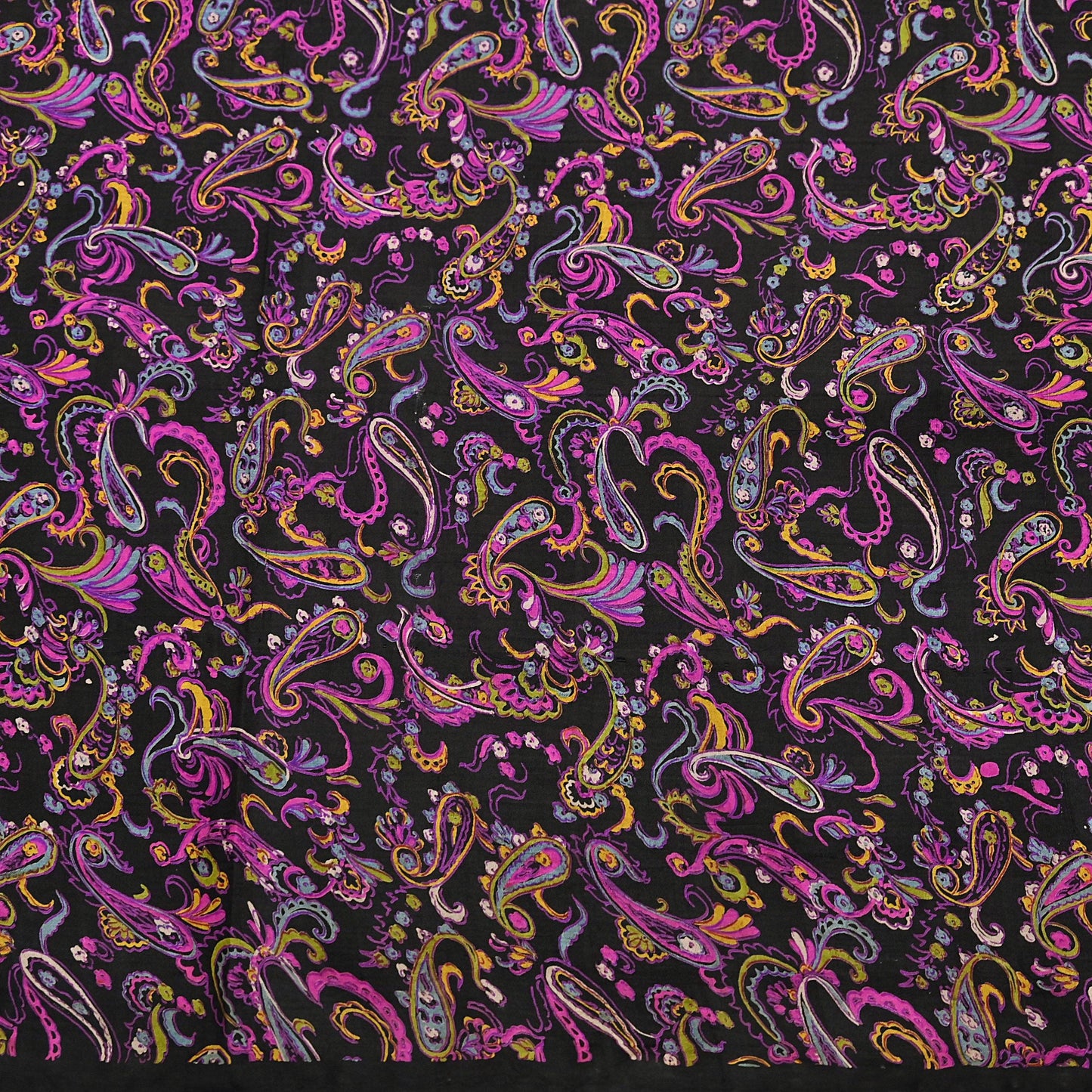 Vintage Sari Black Pure Silk Printed Saree Craft Fabric 5yard Sewing Floral Soft Dress Designing for Crafting Upcycle Quilting