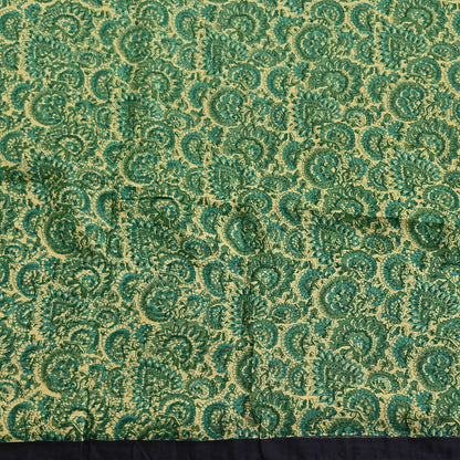 Indian Vintage Beige & Green Saree Pure Silk Printed Sari 6yd Sewing Craft Fabric Dress Making Soft Crafting Quilting Quilting Upcycle