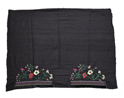 Vintage Black & Green Chiffon Silk, Net Heavy Embroidered Saree, Abu Jani Designer Sari, Bridal Wedding Wear 5Yd with Blouse fabric