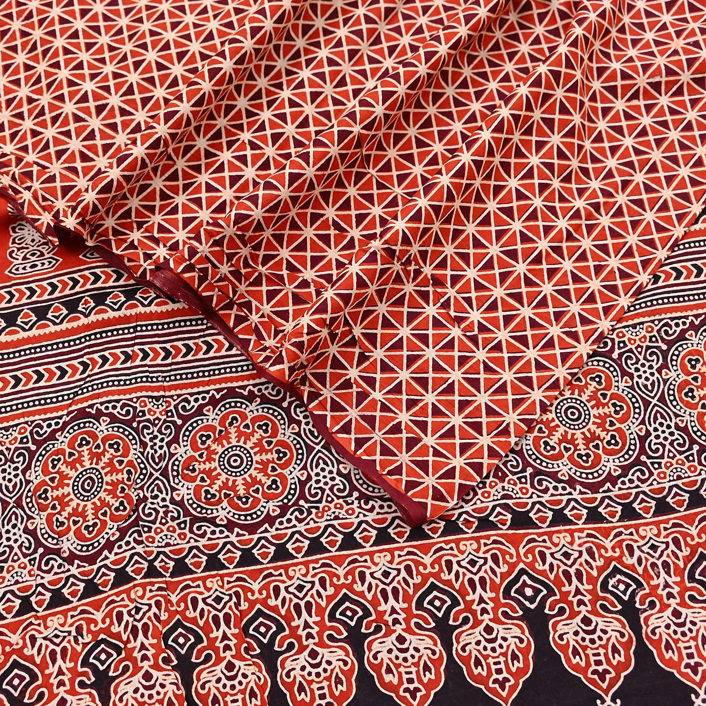 Indian Multi Vintage Dupatta Long Stole Block Print 100% Pure Cotton Scarf Veil Soft Floral Boho Scarves