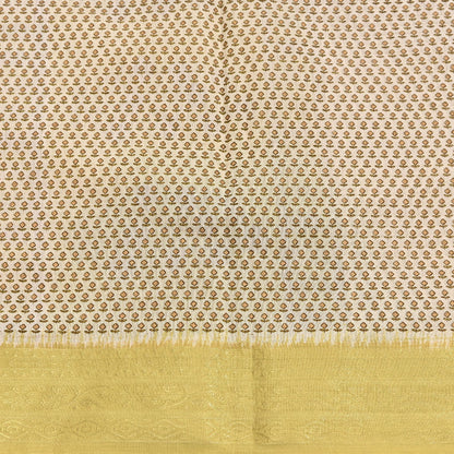 Indian Vintage Ivory & Yellow Saree Printed Pure Cotton Sari Craft Fabric 5Yd Soft Sewing Sarong Wrap Boho Floral Dress making Crafting