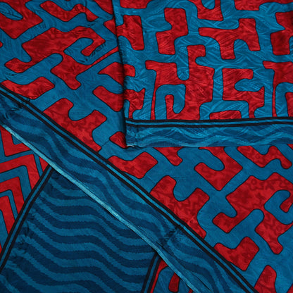 Indian Vintage Sari Green & maroon Pure Crepe Silk Printed Saree 5yard Sewing Ethnic Wrap Craft Fabric Dressmaking Crafting Upcycle Quilting