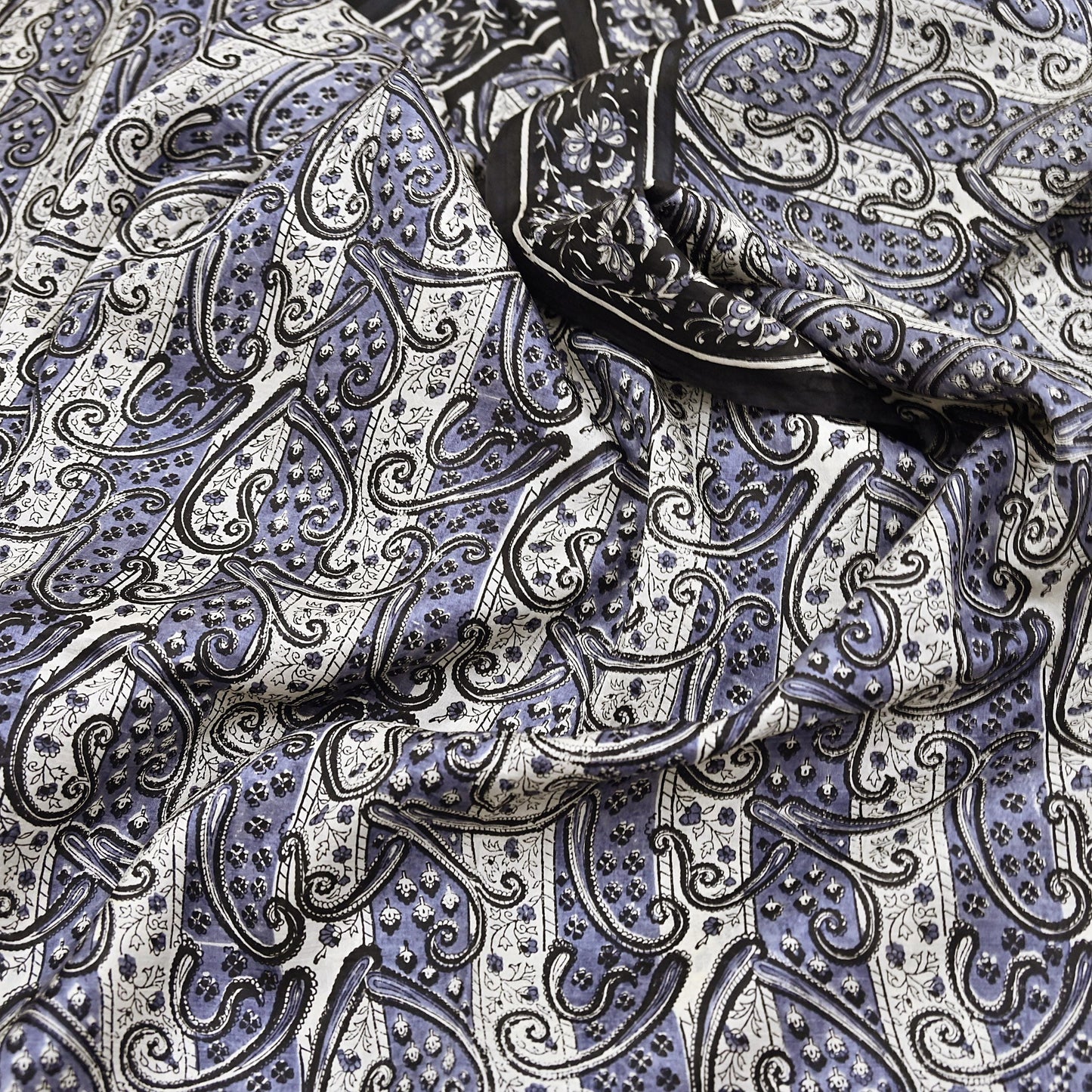 Indian Vintage Black & Gray Saree 100% Pure Silk Printed Sari 5yd Sewing Craft Fabric Dress Making Soft Crafting Quilting Upcycle