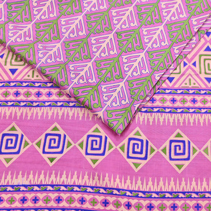 Indian Vintage Sari Pink 100% Pure Silk Printed Saree Craft Fabric 6yd Sewing Dress Making Soft Wrap Quilting Crafting Upcycle