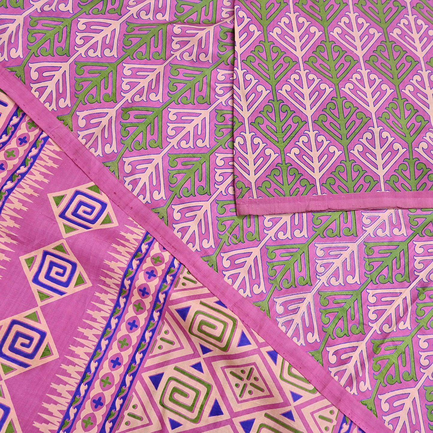 Indian Vintage Sari Pink 100% Pure Silk Printed Saree Craft Fabric 6yd Sewing Dress Making Soft Wrap Quilting Crafting Upcycle