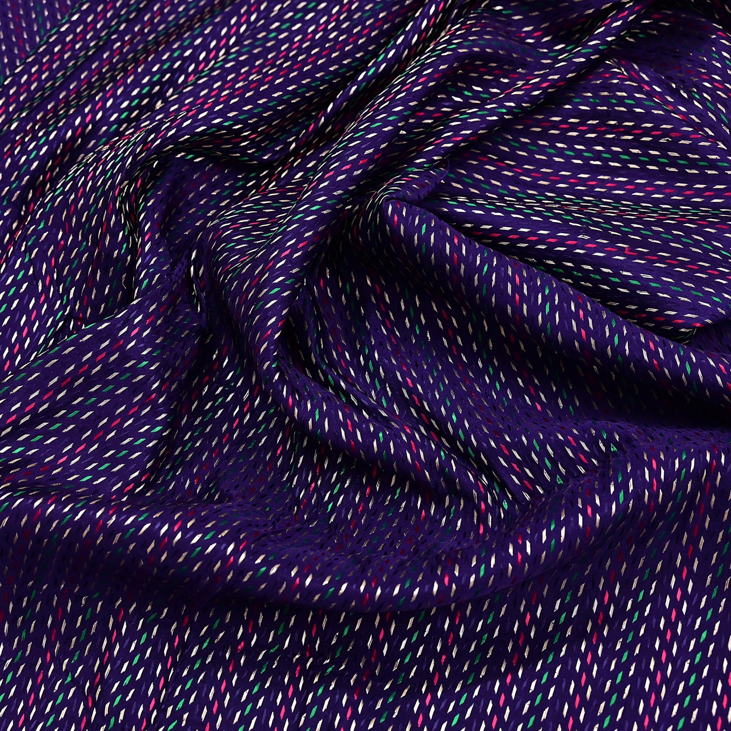 Indian Vintage Blue Banarasi Brocade Saree | Heavy Wedding Sari in Pure Satin Silk Woven Zari Fabric for Crafting, Dressmaking