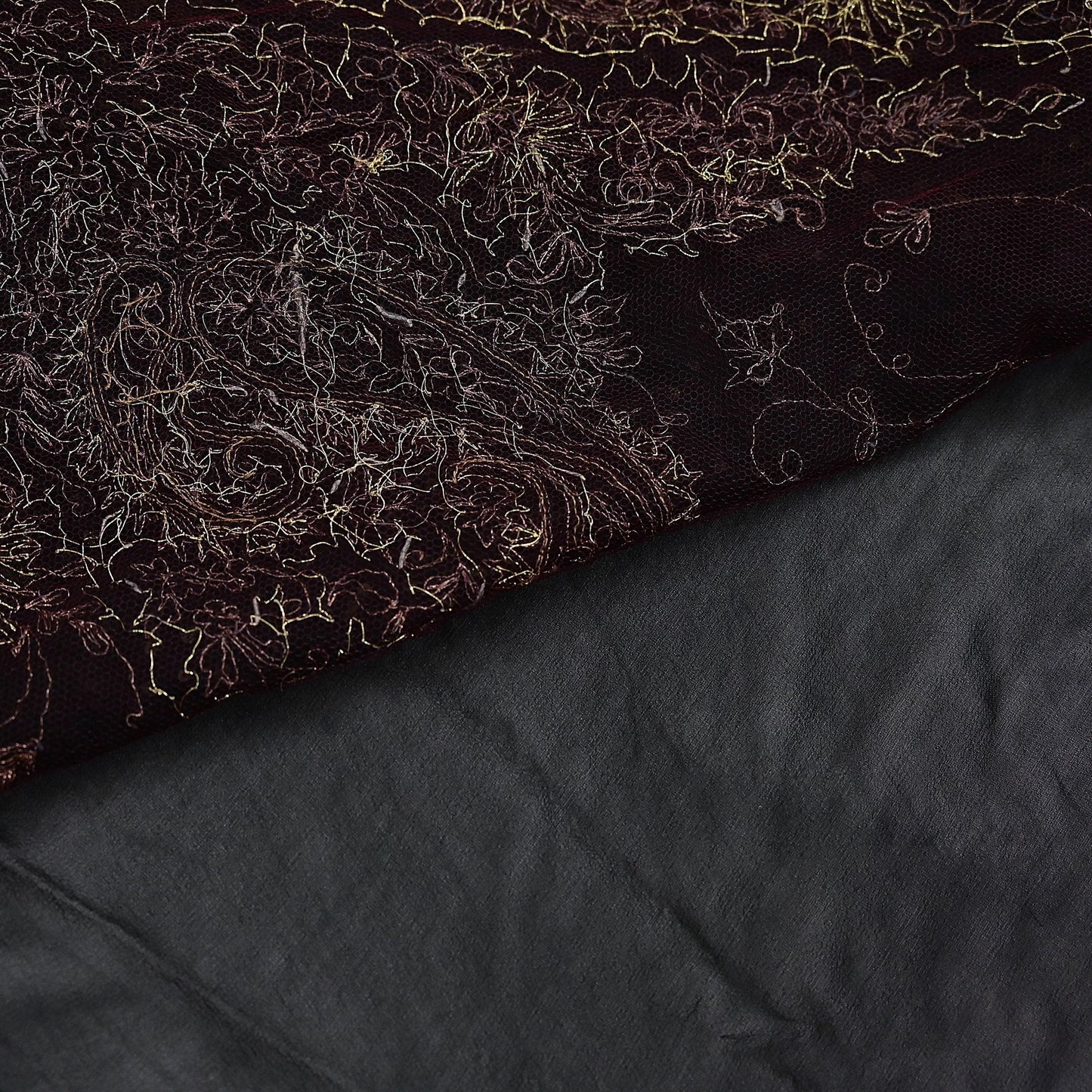 Indian Vintage Heavy Sari Black Pure Georgette Silk Hand Beaded Sarees Craft Fabric 5Yd Sewing Soft Ethnic Wedding Dress making