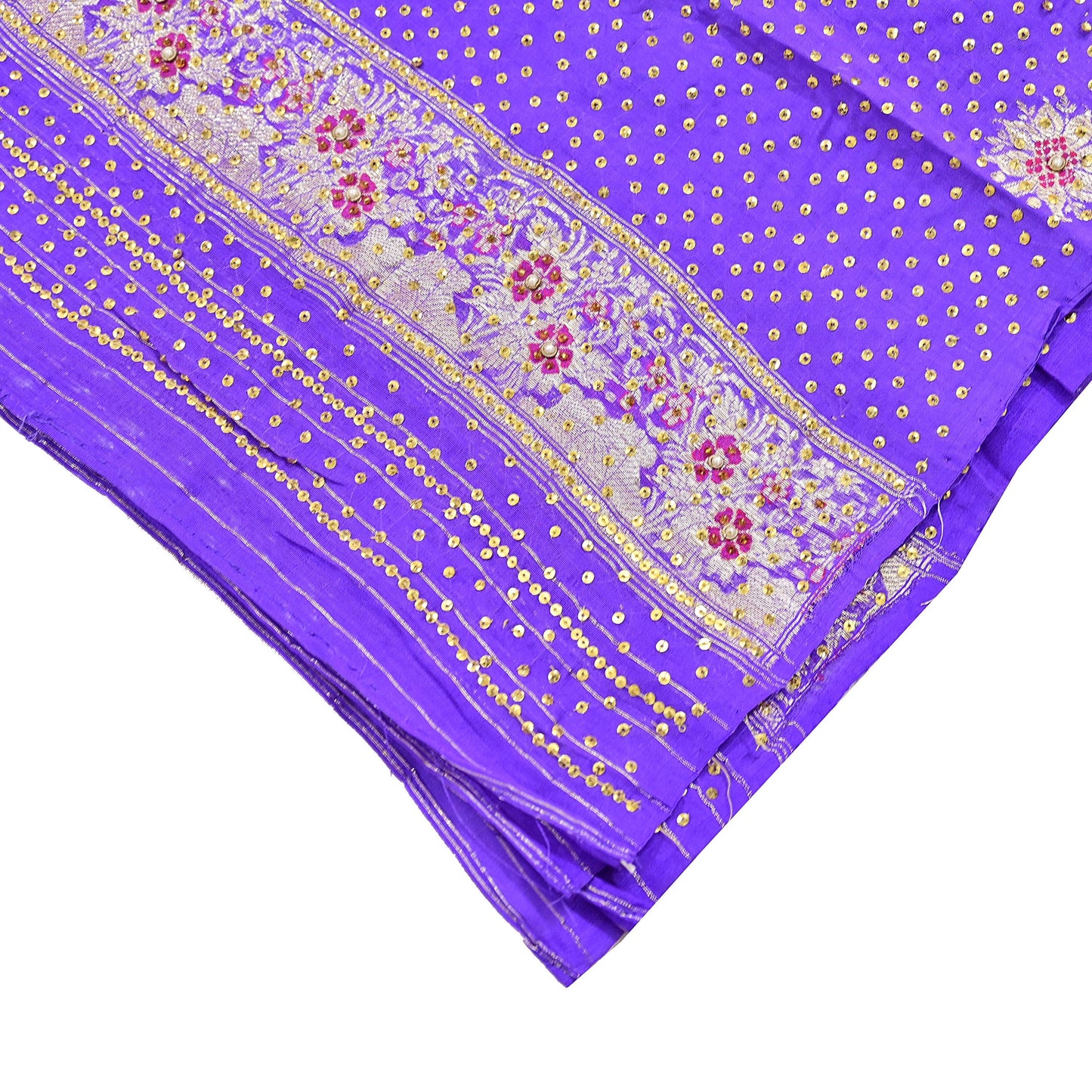 Indian Vintage Dupatta Purple Long Stole Pure silk Woven Brocade Banarasi Scarves Veil Scarf Wrap Hippie Boho Soft Floral Zari