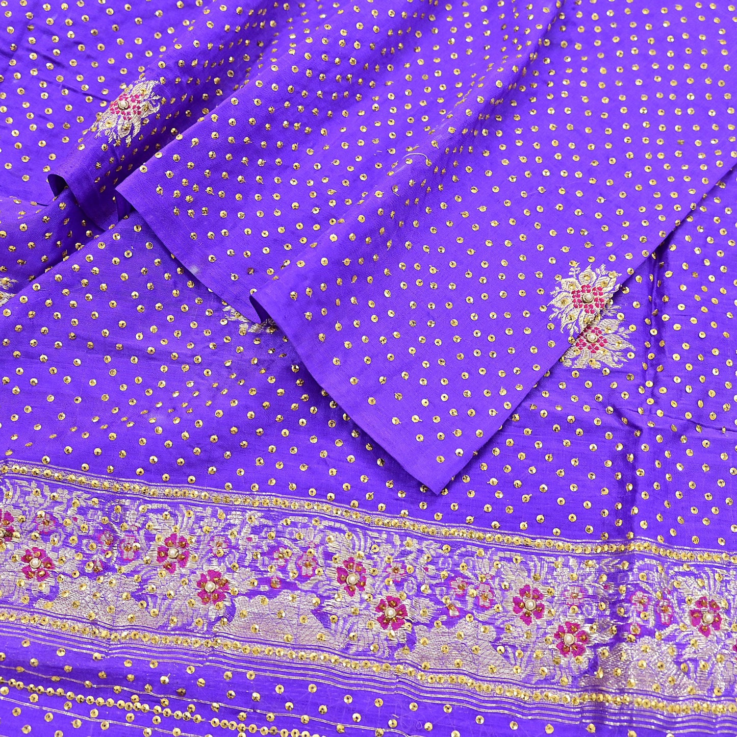 Indian Vintage Dupatta Purple Long Stole Pure silk Woven Brocade Banarasi Scarves Veil Scarf Wrap Hippie Boho Soft Floral Zari