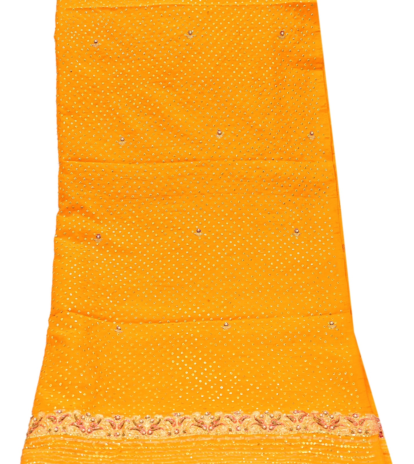 Indian Vintage Dupatta Saffron Long Stole Pure silk Woven Brocade Banarasi Scarves Veil Scarf Wrap Hippie Boho Soft Floral Zari