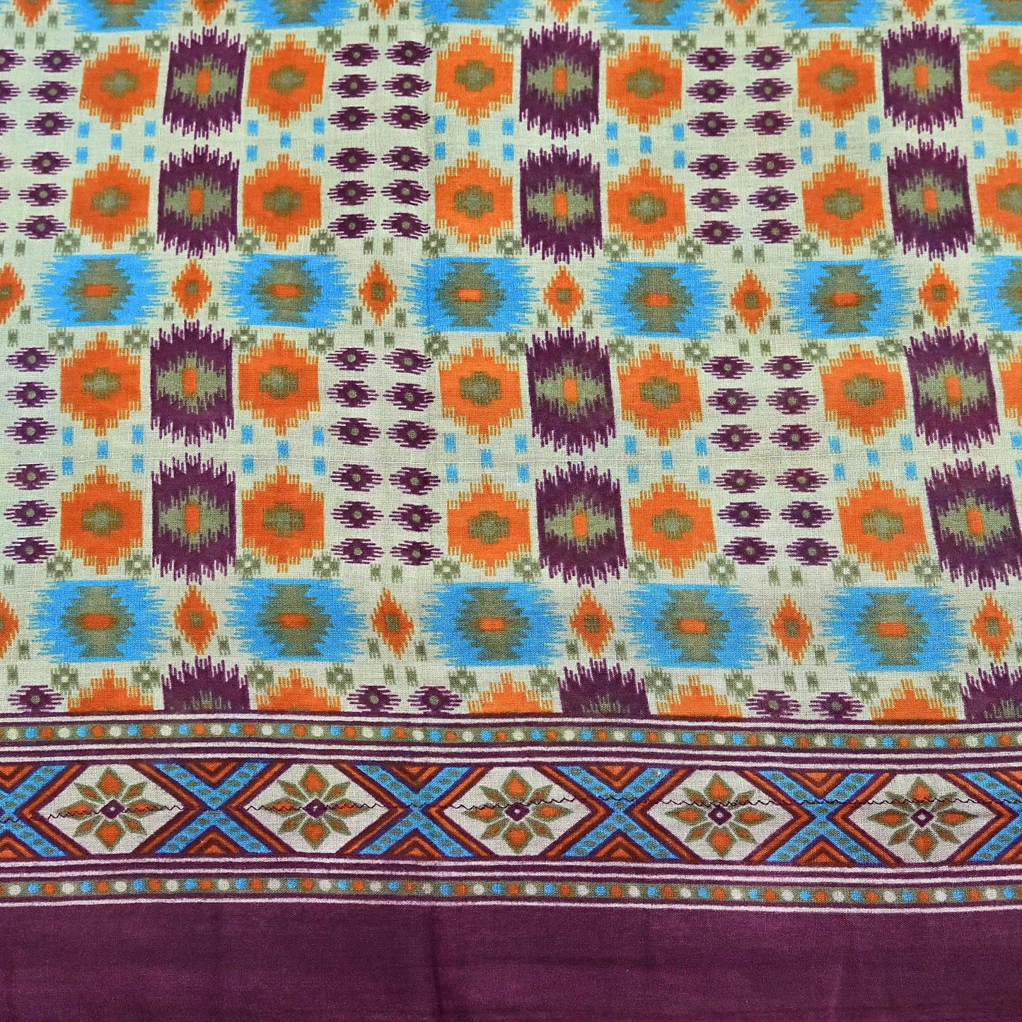 Indian Vintage Sari Multi Printed 100% Pure Cotton Saree Craft Fabric 5Yd Soft Sewing Sarong Wrap Boho Stripes Dress making Quilting