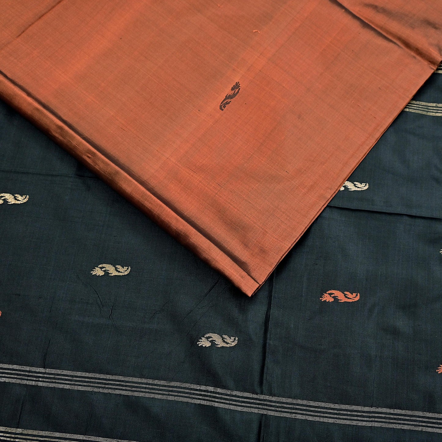 Indian Vintage Sari Mysore Silk Hand Woven Saree with Zari Border 5 Yards Soft Craft Fabric Upcycle, Quilting, Dressmaking