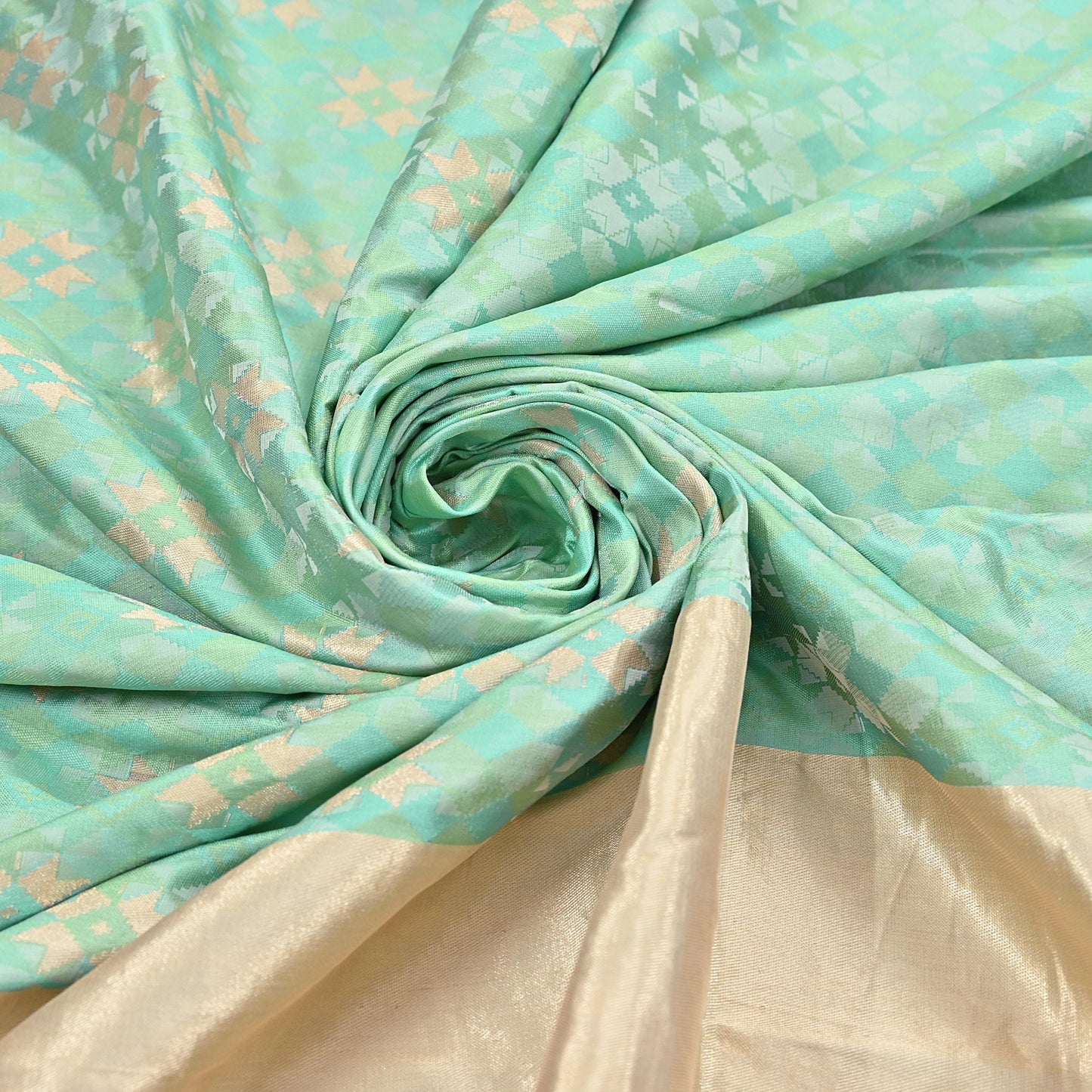Indian Vintage Heavy Golden & Green Saree 100% Pure Silk Hand Woven Kanjeevaram Sari 5yd Ethnic Zari Premium Wedding Saree Fringes