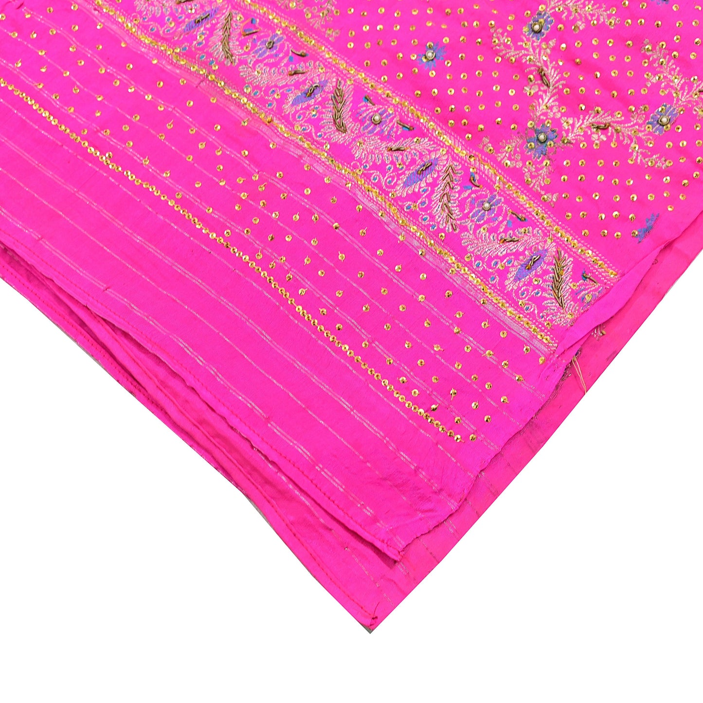 Indian Vintage Dupatta Pink Long Stole Pure silk Woven Brocade Banarasi Scarves Veil Scarf Wrap Hippie Boho Soft Floral Zari