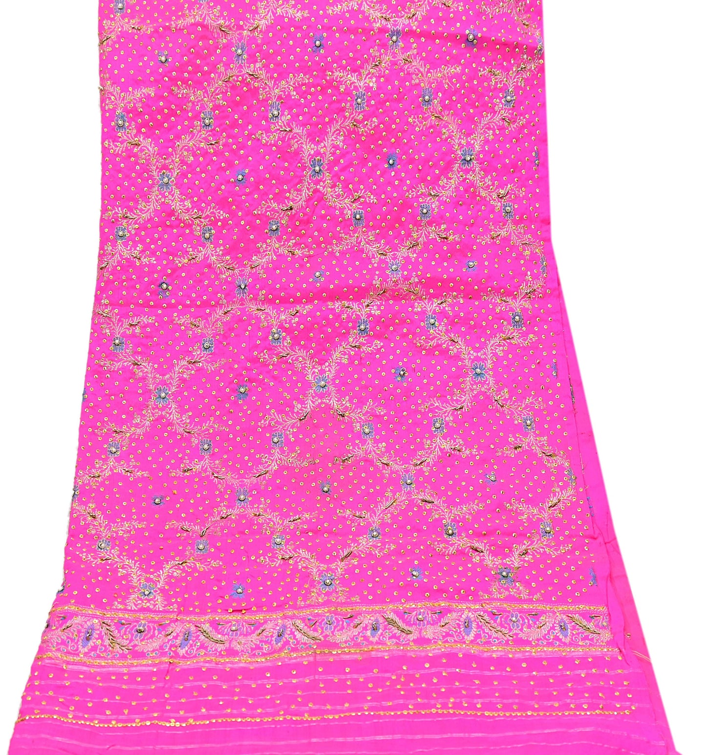 Indian Vintage Dupatta Pink Long Stole Pure silk Woven Brocade Banarasi Scarves Veil Scarf Wrap Hippie Boho Soft Floral Zari