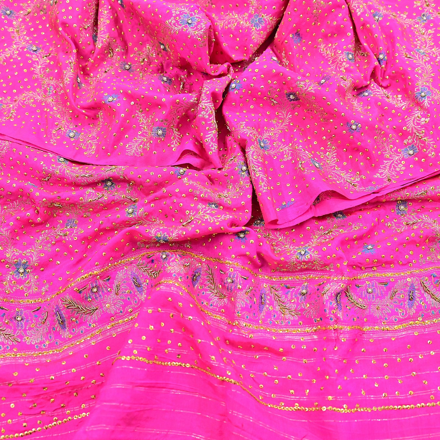 Indian Vintage Dupatta Pink Long Stole Pure silk Woven Brocade Banarasi Scarves Veil Scarf Wrap Hippie Boho Soft Floral Zari
