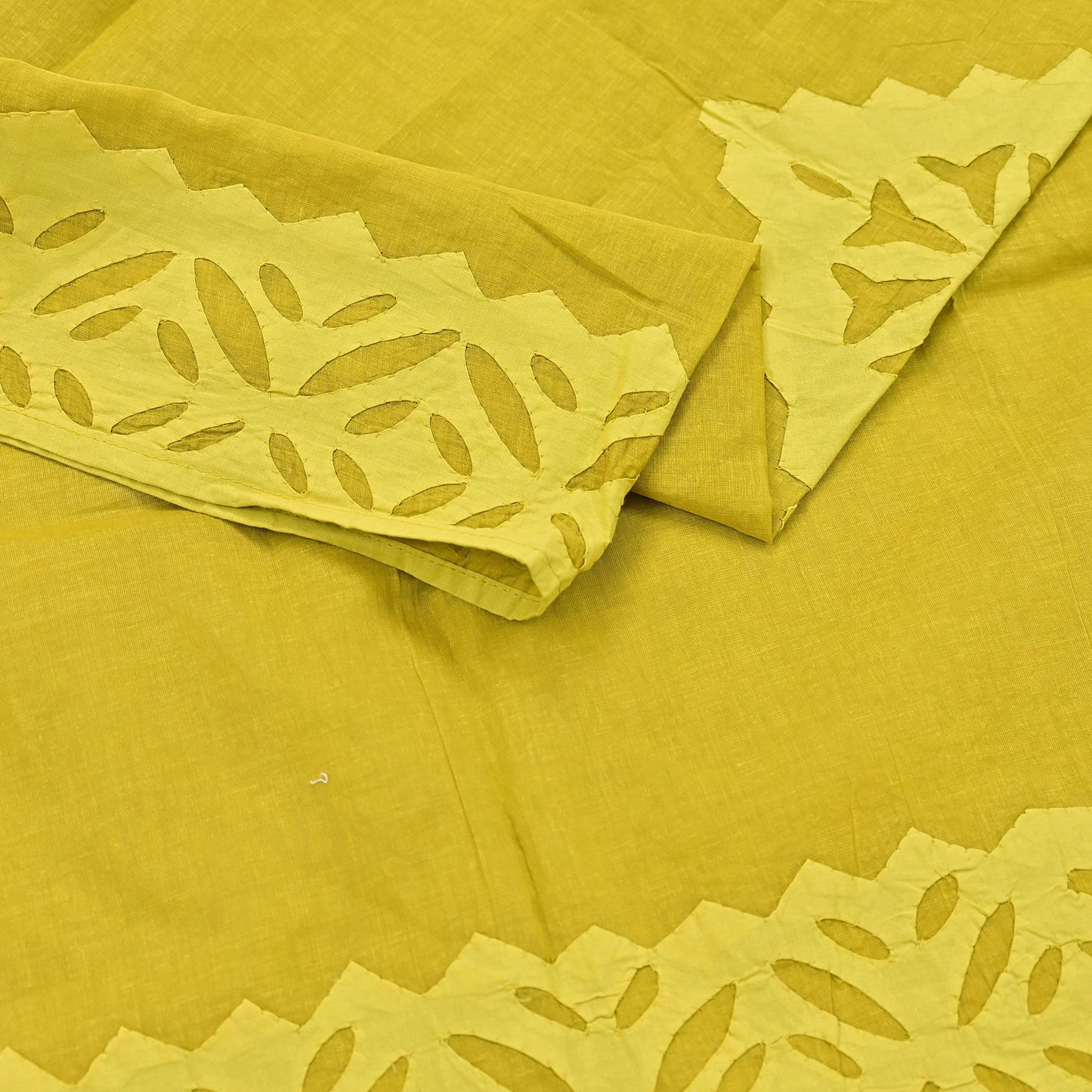 Indian Vintage Green Dupatta Long Stole Embroidered Patches Pure Cotton Scarves Veil Soft