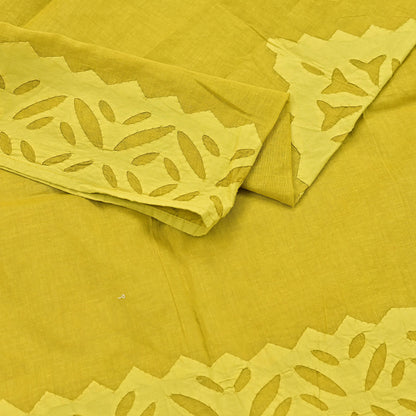 Indian Vintage Green Dupatta Long Stole Embroidered Patches Pure Cotton Scarves Veil Soft