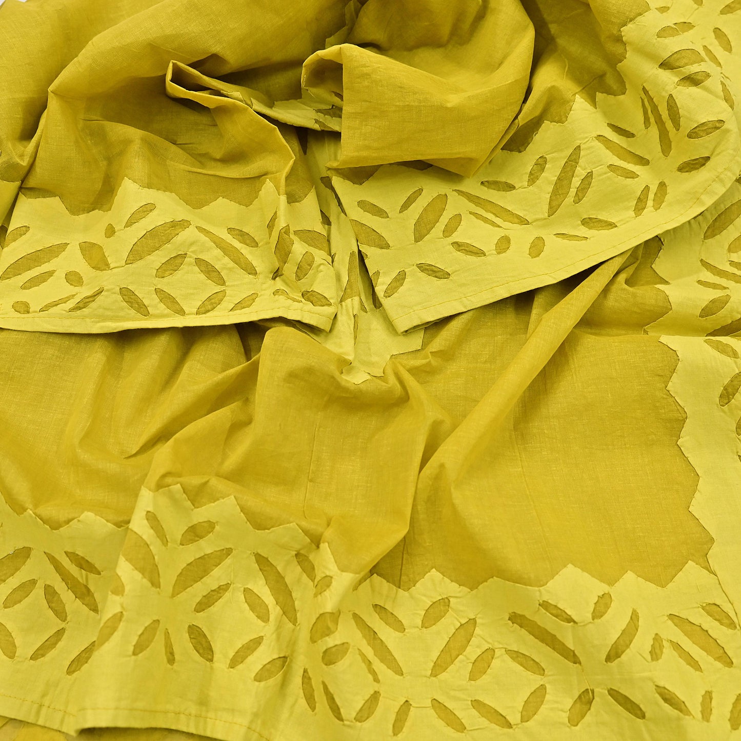 Indian Vintage Green Dupatta Long Stole Embroidered Patches Pure Cotton Scarves Veil Soft