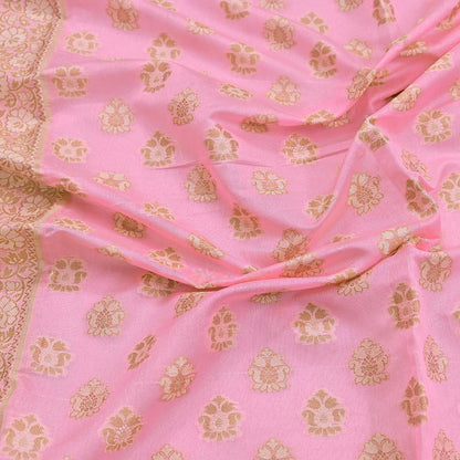 Indian Vintage Pink Dupatta Long Stole Woven Cotton Scarves Veil Soft Floral Design Wrap Boho Upcycle For Designing