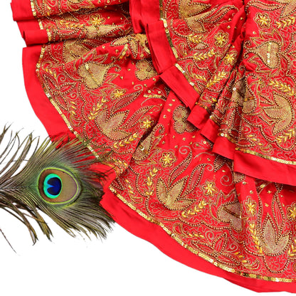 Indian Vintage Heavy Red Dupatta Georgette Long Stole Hand Embroidered Scarf Zari Zardozi Wedding/Bridal Veil Hijab