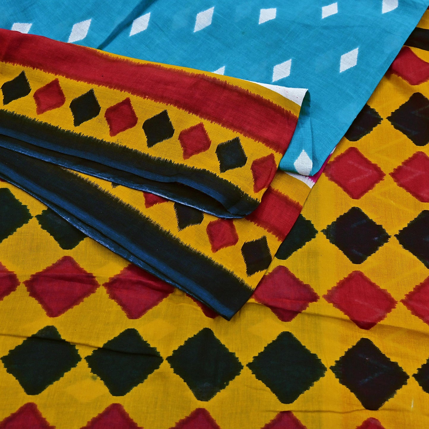 Indian Vintage Sari Multi Printed 100% Pure Cotton Saree Craft Fabric 5Yd Soft Sewing Sarong Wrap Boho Stripes Dress making Quilting