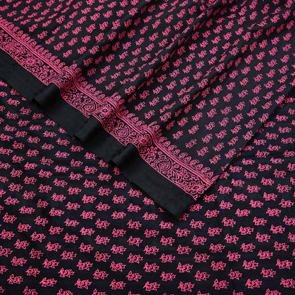 Indian Vintage Sari Black Pure Tussar Silk Hand Woven/Hand Painted Sarees Craft Fabric 5Yd Sewing Ethnic Dress making For Crafting