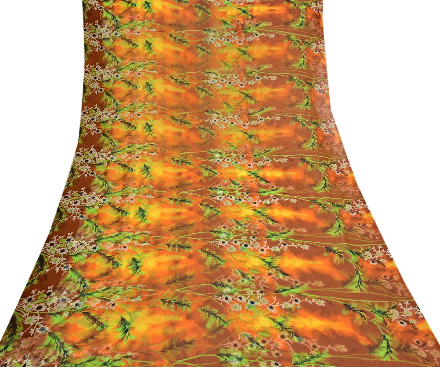 Vintage Sari Multi Chiffon Printed Saree Sewing 5yd Craft Soft Dress Designing for Crafting Floral Dress Making