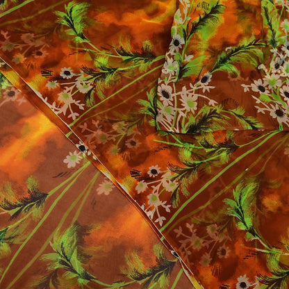 Vintage Sari Multi Chiffon Printed Saree Sewing 5yd Craft Soft Dress Designing for Crafting Floral Dress Making