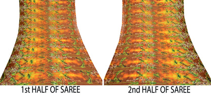 Vintage Sari Multi Chiffon Printed Saree Sewing 5yd Craft Soft Dress Designing for Crafting Floral Dress Making