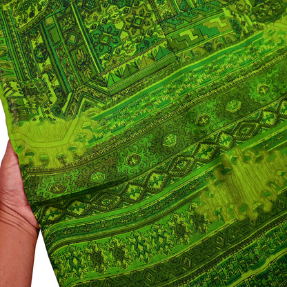 Indian Vintage Sari Green Pure Silk Printed Sarees 6yd Sewing Craft Fabric Dress Making  Soft Floral Wrap Upcycle Used Quilting Crafting