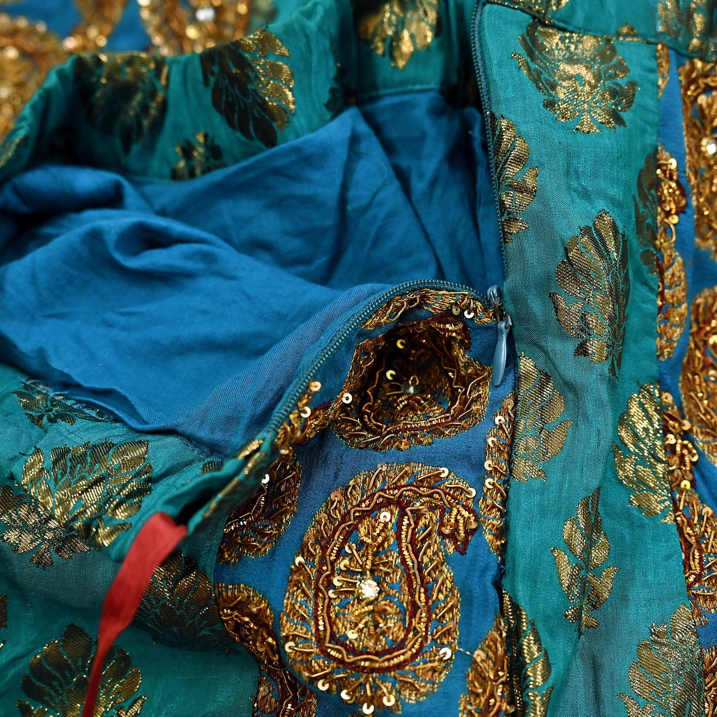 Indian Heavy Wedding Green Silk Hand Embroidered Lehenga/Skirt Designer By Manish Malhotra Bridal Wear Zardozi/ Dabka