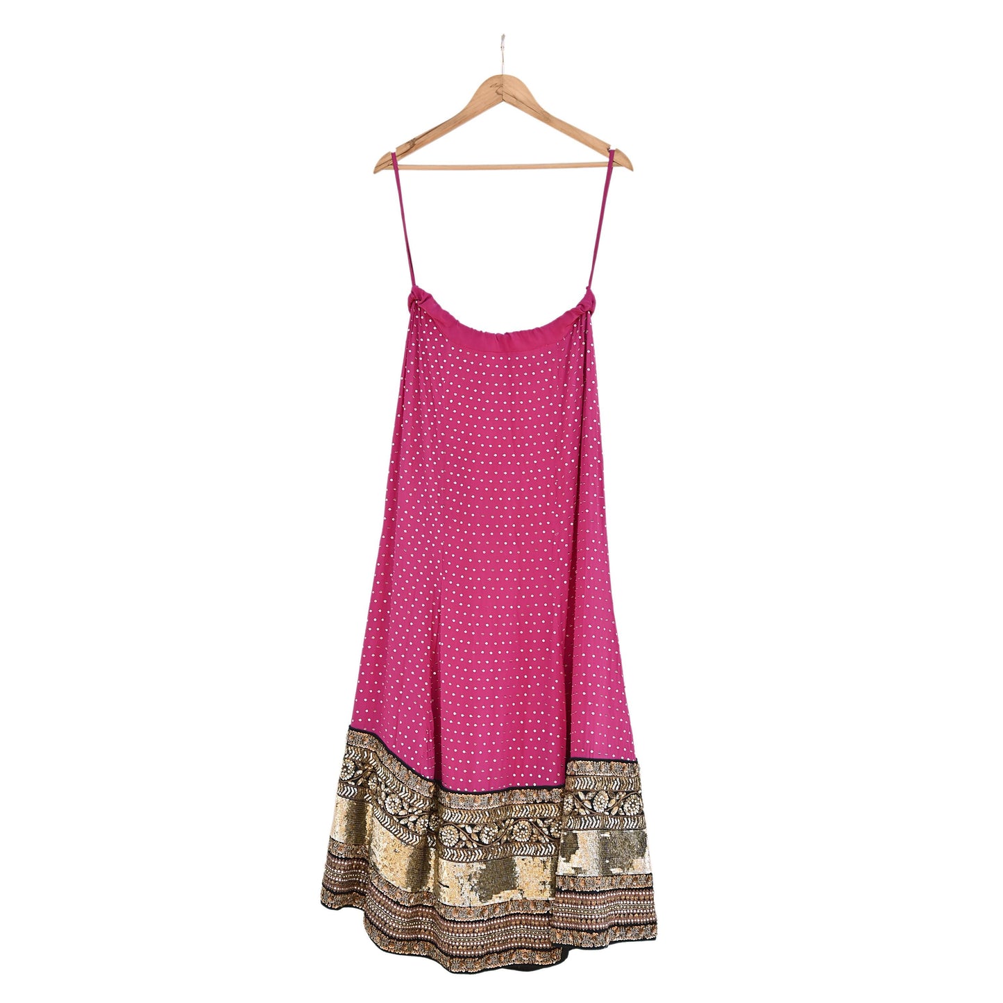 Indian Vintage Heavy Rani PInk Pure Crepe Silk Hand Embroidered Lehenga/Skirt By Designer Sabyasachi Bridal Wear Dabka/ Zardozi