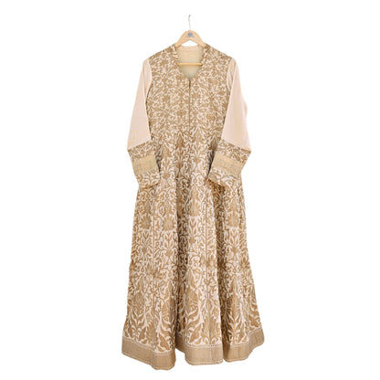 Vintage IVory Woven zari Work Khadi Silk Suit Set, Hand Embroidered Indian Kurta Dupatta, Party Wear Ethnic Outfit