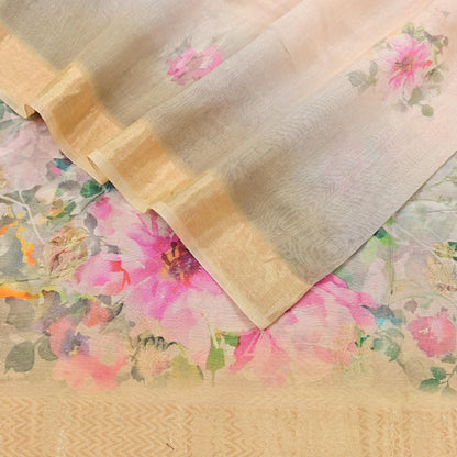 Women Indian Vintage gray ivory Dupatta Long Stole Pure silk Digital Printed Dupatta Veil Scarves soft Boho Wrap Dressmaking Zari Border