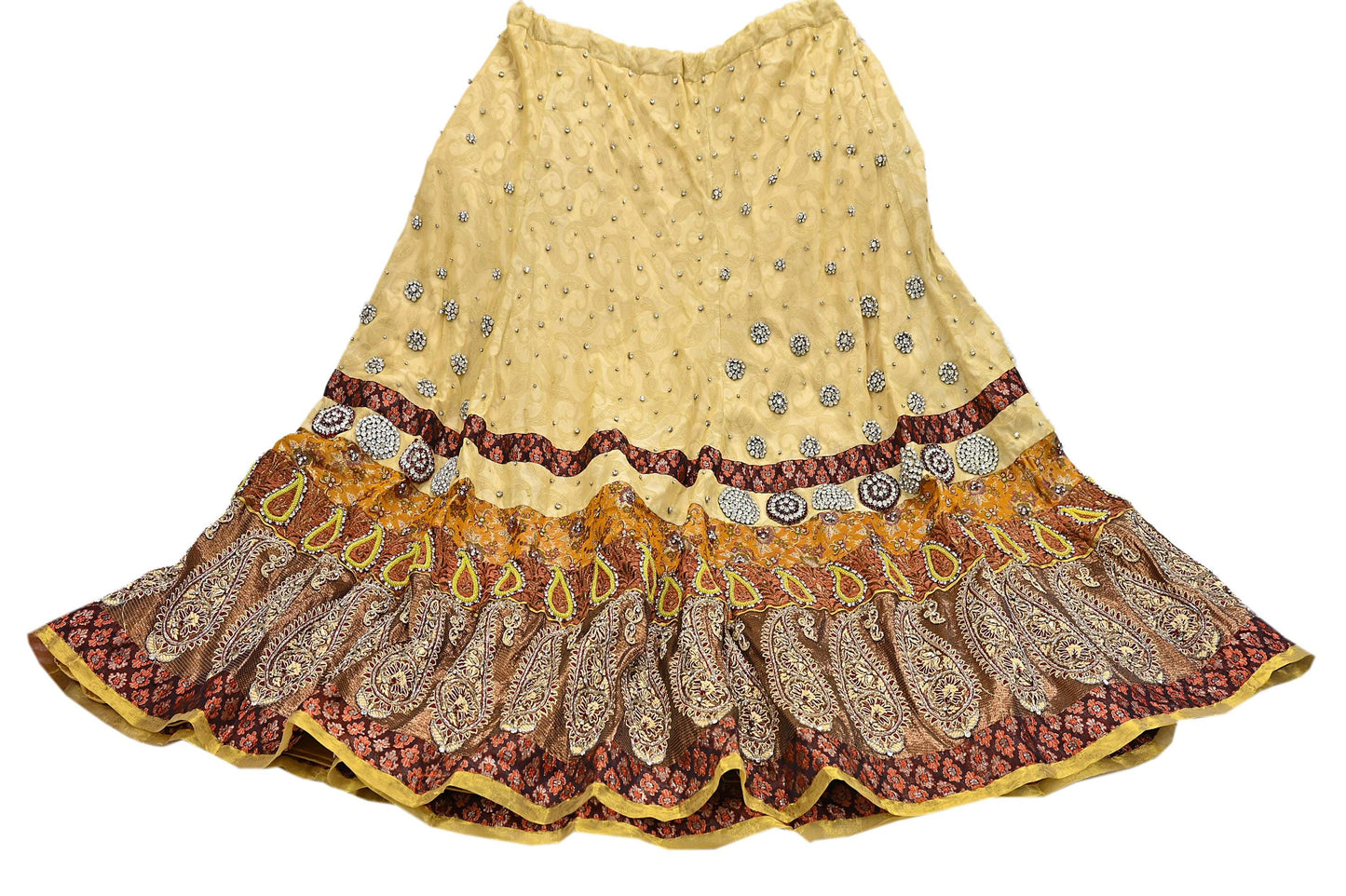 Party wear Heavy Yellow Net Hand Embroidered Lehenga Skirt by Designer Shrutika Bridal Wear Fashion