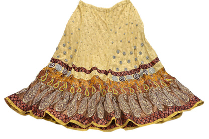 Party wear Heavy Yellow Net Hand Embroidered Lehenga Skirt by Designer Shrutika Bridal Wear Fashion
