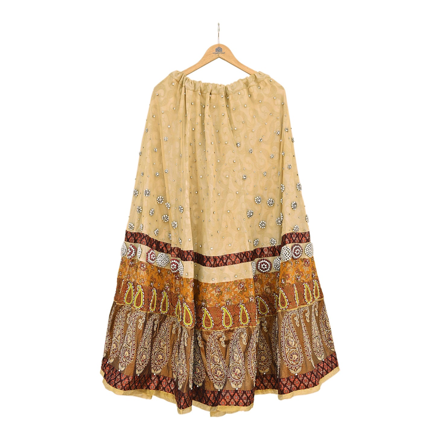 Party wear Heavy Yellow Net Hand Embroidered Lehenga Skirt by Designer Shrutika Bridal Wear Fashion