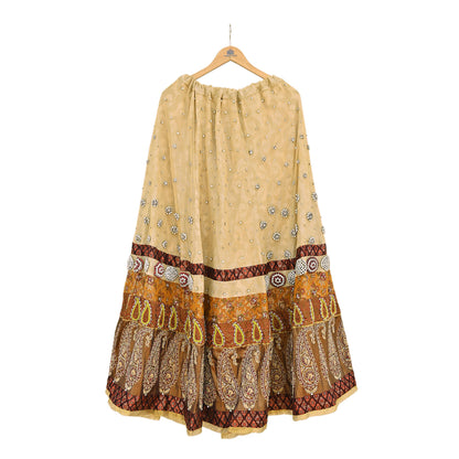 Party wear Heavy Yellow Net Hand Embroidered Lehenga Skirt by Designer Shrutika Bridal Wear Fashion