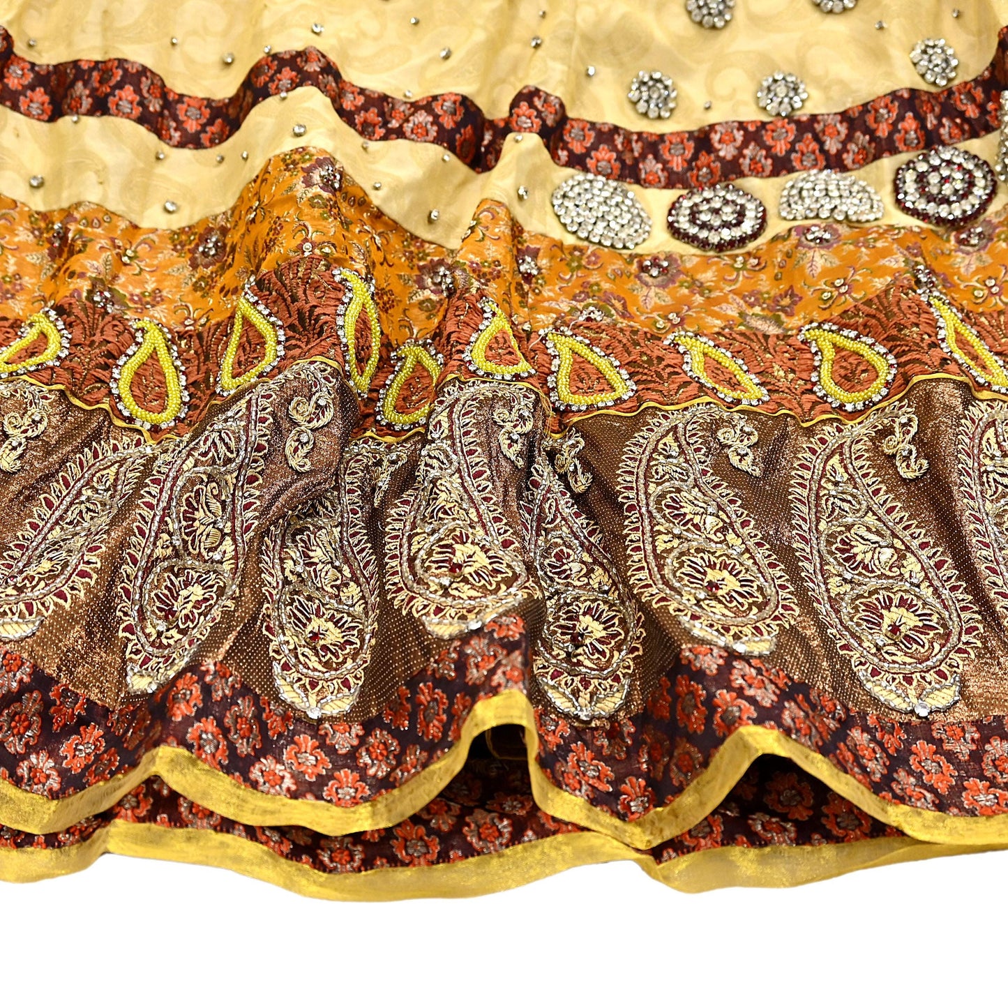 Party wear Heavy Yellow Net Hand Embroidered Lehenga Skirt by Designer Shrutika Bridal Wear Fashion